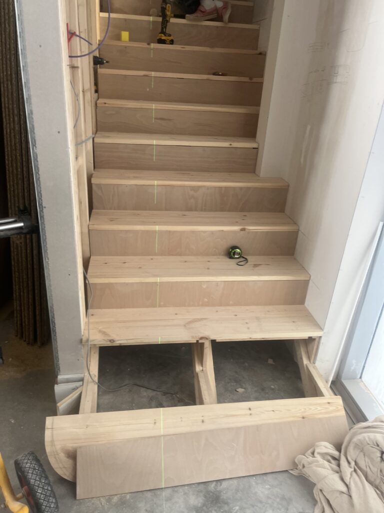 Stairs being built for office space